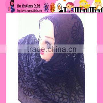 Black Fashionable New Design Beautiful Dubai Hijab