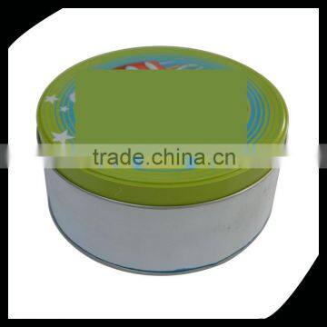 Green round tin box/packaging tin box