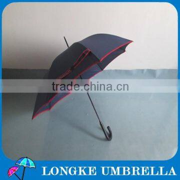 Pongee Fabrci Customer Design Navy Blue Color With Red Border 24" Straight Umbrella a