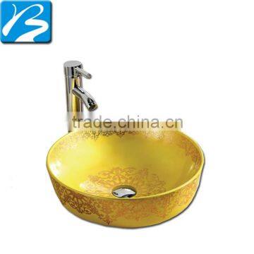 Gold supplier ceramic bathroom hotel bowl wash basin with stand