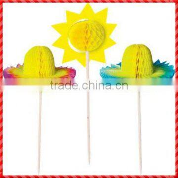 Lovely set 3 ceramic bamboo cocktail picks for sale