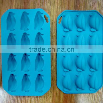 2015 personalized penguin shaped silicone ice cube tray