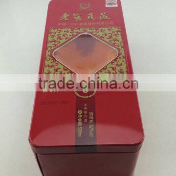 Luxurious rectangle wine tin box/ tin container for wholesale