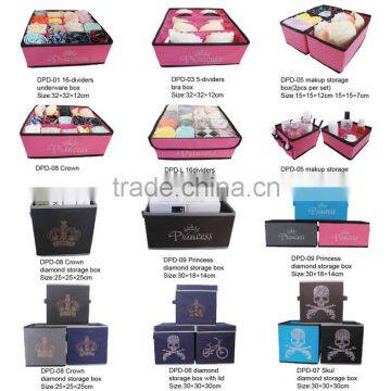 Most Fashional Folding Diamon Pattern Clothes Sundries Fabric Storage Drawer