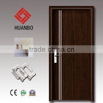 High quality wood pvc coated best price interior door for toilet
