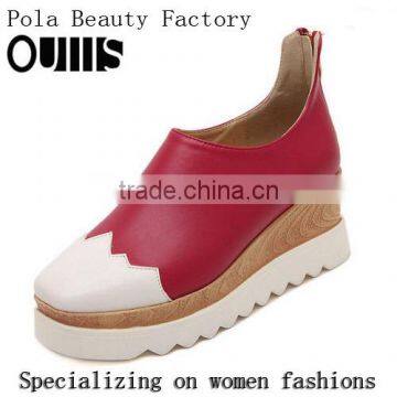 2015 Cheaper High Quality Double Color Outsole Casual Shoes for Woman Beautiful Double Color Leisure Shoes for Woman PM3903