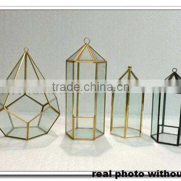 Top Sales! house, ball, Octagonal shape (many shapes) hanging Vintage Hand Painted Miniature geometric clear flower vase glass