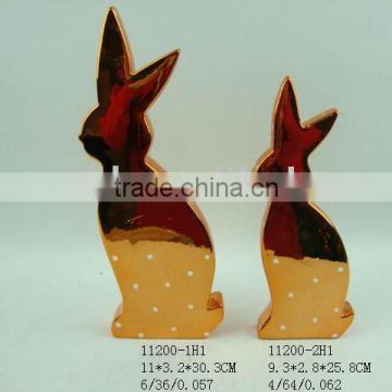 2012 ceramic easter electroplated rabbit decoration