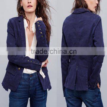 High Quality Online Shopping Jackets Blue Stylish Fashion Lady Blazer
