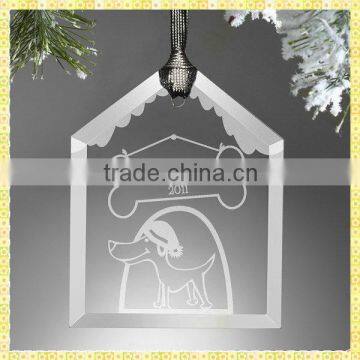 Customized Clear Glass Engraved Christmas Ornaments For 2014 Christmas Gifts