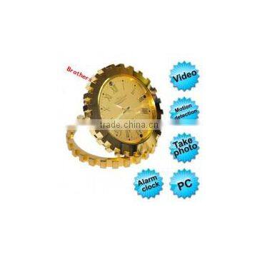 062 DVR Clock Table Round Gold