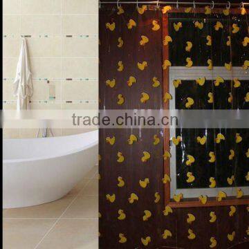 Duck print pvc shower curtain