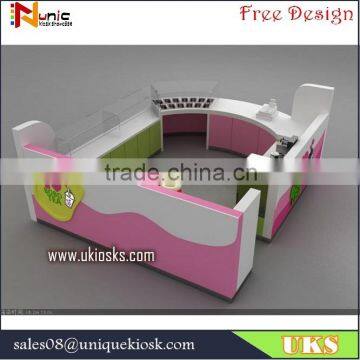 Hot sale fashion juice vending carts/bubble tea kiosk with factory price.