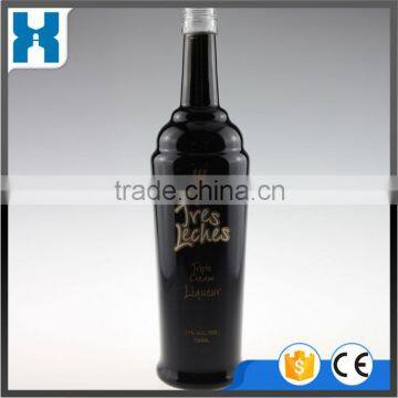 750ML BLACK PAINTED GLASS BOTTLE FOR VODKA