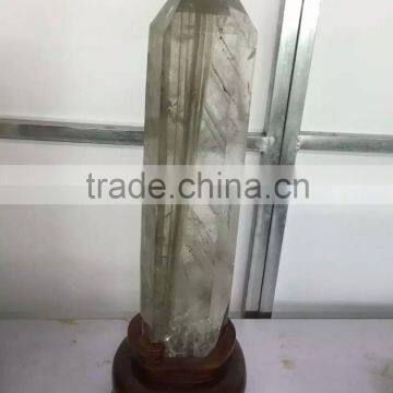 Wholesale large natural rock green phantom crystal point/wand for decoration