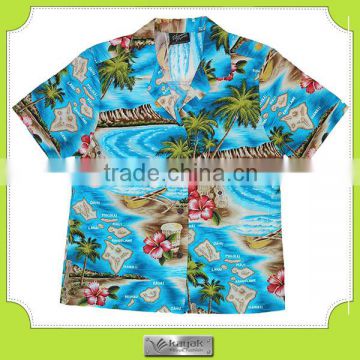 2014 summer new design fashion printed Hawaiian shirts for men