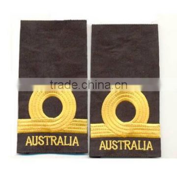 Black embroidery epaulette patch for clothing/garment