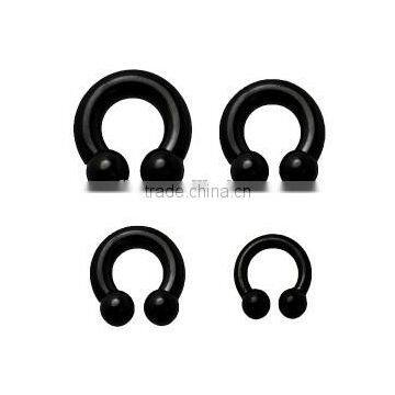 Titanium anodized horseshoe ring body piercing jewelry