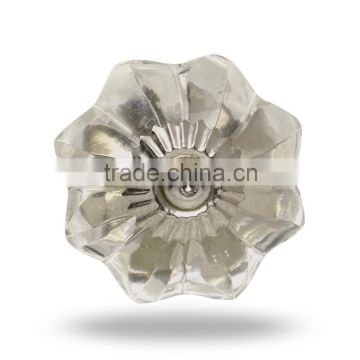 Glass Big melon knob (clear) chrome