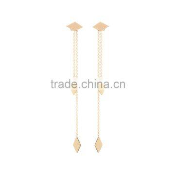 Gold tone extra long chain earrings beautiful earring designs for women