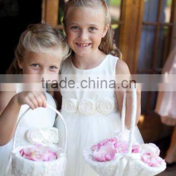 A-Line Customized Satin Organza Top Tank Flower Girl Dress Birthday Dress FGZ34 Baby Dress