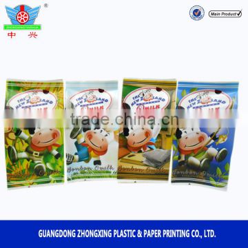 Side guesst plastic bag for milk candy/plastic food packaging for milky tea/plastic pouch bag for candy