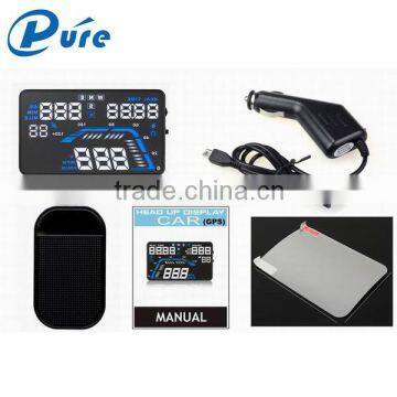 New design 5.5 inch large screen hud Q7 car hud head up display with and over speed warning