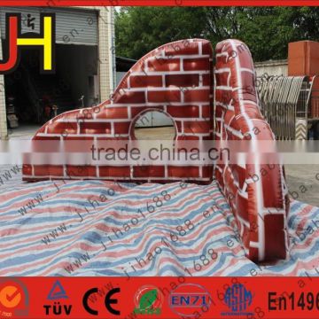 Custom 0.6mm PVC Tarpaulin Broken Wall Inflatable Tactical Paintball Bunker For Sale