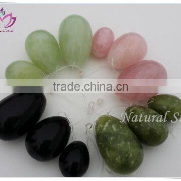 Wholesale Various Gemstone Xiuyan Jade Eggs Hetian Jade Nephrite Jade for Women Vaginal Exercise Drilled Jade Yoni Eggs