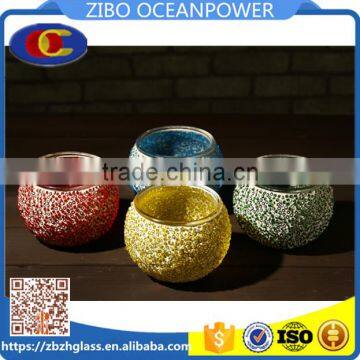 Mosaic decor colored Glass Candleholder glass jar