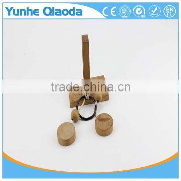 String Puzzle on Wood Base Classical Wooden Puzzle Set Solution Rope Central Brain Teaser for Adults Game photo-5