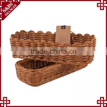 Home or Restaurant Tableware Using Eco-friendly Plastic Rattan Bread Basket Kitchen Cutlery Tray Basket photo-4