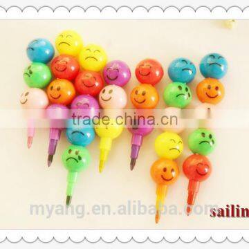 Lovely Expression Non-toxic Plastic Haw Shaped 7 Colored Crayons photo-5