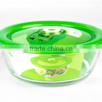 hot sale1100ml cheap price high borosilicate glass round food box/round glass containers food/cheap round glass containers