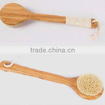 Cy304 Dry Skin Natural Bristle Brush Soft Handle Pouch Brush SPA Brushes Bath Shower Bristle Brush With Long Bamboo Handle photo-4
