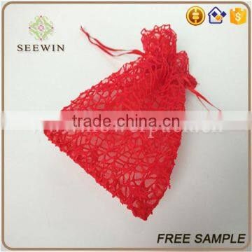 Sheer and Bright-colored Drawstring Mesh Bag photo-2