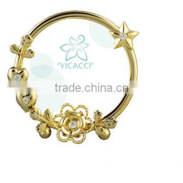 24K gold plated Round 3x3" Photo Frame