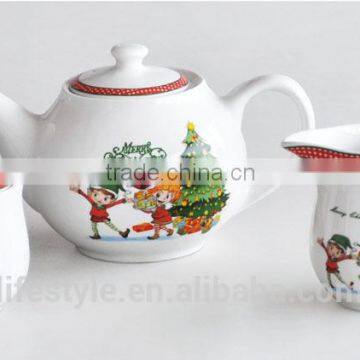 5PCS COFFEE SET, PORCELAIN WITH DECAL