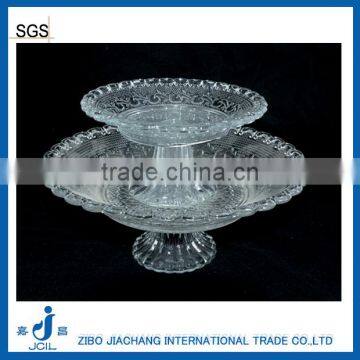 crystal glass plate set with glass stand