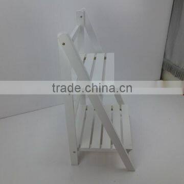 White Wood Folding Flower Display Shelf photo-2