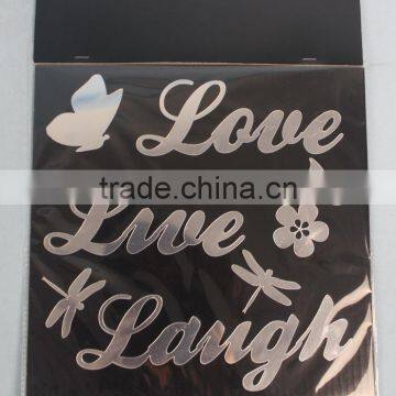 Silver Word LOVE LIVE LAUGH Mirror Stickers