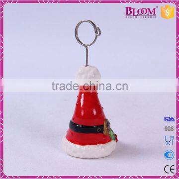 Christmas Hat Decoration Ceramic Name Card Holder photo-4