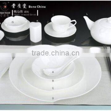 15PCS bone china white ceramic dinnerware tableware set