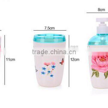 Plastic Toothbrush Holders Sets /Butterfly Flower Bathroom Three Set Series photo-2