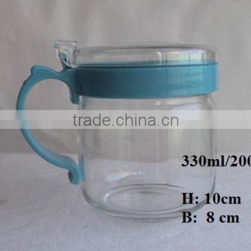 330ml 11ozPopular glass jars with colorful handle