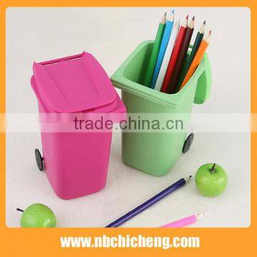 Plastic Pen Holder Recycle Bin Pen Holder Trash Can Brush Pot photo-3
