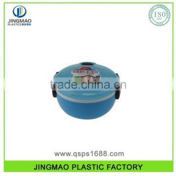Unique Round Shaped Customized LOGO 2 Layers Plastic Lunch Box