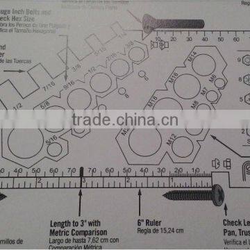Nut and Bolt Gauge With Patent for Measuring Tool