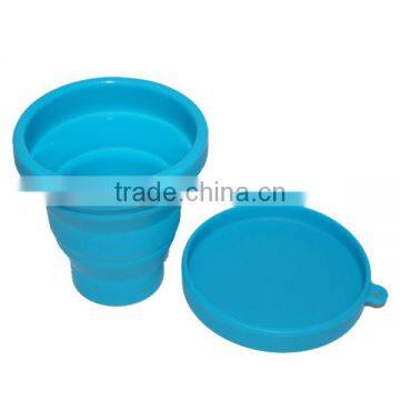 Factory Wholesale Blue FDA Approved Collapsible Silicone Cup
