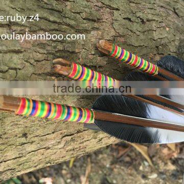 Black And White Fletched Arrows Carbonized Bamboo 75~80#*32inch